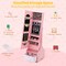 Costway Kids Jewelry Cabinet with Full-Length Mirror Drawer 2 Adjustable Tilt Angles White/Pink